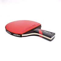 Table Tennis Ping Pong Racket Short Long Handle Carbon Blade Rubber With Case