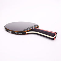 Table Tennis Ping Pong Racket Short Long Handle Carbon Blade Rubber With Case