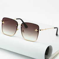 Sunglasses Women Fashion Oversize Rimless Square Bee UV400