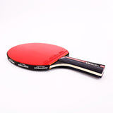 Table Tennis Ping Pong Racket Short Long Handle Carbon Blade Rubber With Case