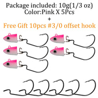 Fishing Lure 2pc or 5pc Jig Head swivel Hooks more action