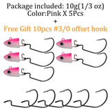 Fishing Lure 2pc or 5pc Jig Head swivel Hooks more action