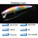 Fishing Lure Minnow Floating Hard Bait 100mm 9g