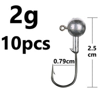 Fishing Jig Head Hook 10, 8, 6 or 4 pcs