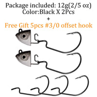 Fishing Lure 2pc or 5pc Jig Head swivel Hooks more action