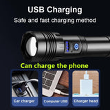 Flashlight Powerful Led High Power Torch light Rechargeable Tactical flashlight USB Camping Lamp