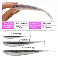 Fishing Lure Soft Swimbait Jerk Shad Minnow Drop Shot Split tail 10pcs