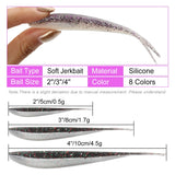 Fishing Lure Soft Swimbait Jerk Shad Minnow Drop Shot Split tail 10pcs