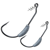 Fishing Hook with weight 5pcs and lure set Barbed Offset