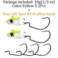 Fishing Lure 2pc or 5pc Jig Head swivel Hooks more action