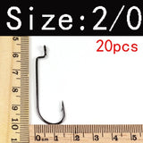 Offset Shank Hook 20PCS High Carbon Steel Soft Bait