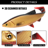 Fishing Lure Paddle Tail Soft  for bass walleye muskie 1pc