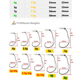 Fishing Hook with weight 5pcs and lure set Barbed Offset