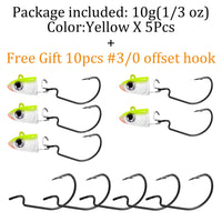 Fishing Lure 2pc or 5pc Jig Head swivel Hooks more action