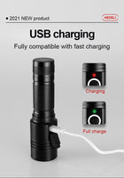 Flashlight Powerful Led High Power Torch light Rechargeable Tactical flashlight USB Camping Lamp