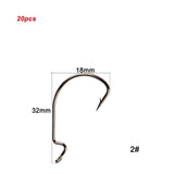 Fishing Hooks 20pcs/lot High Carbon Steel Offset 8#~-5/0