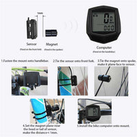 Bicycle Speedometer Odometer Waterproof Wired Digital