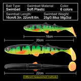 Fishing Lure Paddle Tail Soft 3-jointed Soft 1pc