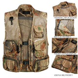 Vest Mesh Multi Pocket Male Sleeveless Jackets Gauze Green Camouflage