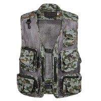 Vest Mesh Multi Pocket Male Sleeveless Jackets Gauze Green Camouflage