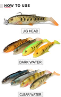 Fishing Lure Swimbait 65mm/85mm/105mm(4.2in)/120mm(4.8in) Freshwater/Saltwater 4pcs 3g/6.5cm 4pcs 6.2g/8.5cm 3pcs 11g/10.5cm 2pcs 18.4g/12cm