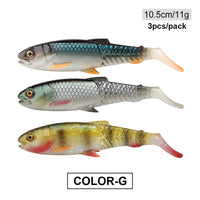 Fishing Lure Swimbait 65mm/85mm/105mm(4.2in)/120mm(4.8in) Freshwater/Saltwater 4pcs 3g/6.5cm 4pcs 6.2g/8.5cm 3pcs 11g/10.5cm 2pcs 18.4g/12cm