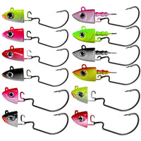 Fishing Lure 2pc or 5pc Jig Head swivel Hooks more action