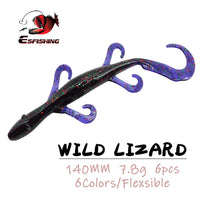 Fishing Lures Wild Lizard 140mm 6pcs Silicone