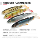 Fishing Lure Swimbait 65mm/85mm/105mm(4.2in)/120mm(4.8in) Freshwater/Saltwater 4pcs 3g/6.5cm 4pcs 6.2g/8.5cm 3pcs 11g/10.5cm 2pcs 18.4g/12cm