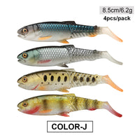 Fishing Lure Swimbait 65mm/85mm/105mm(4.2in)/120mm(4.8in) Freshwater/Saltwater 4pcs 3g/6.5cm 4pcs 6.2g/8.5cm 3pcs 11g/10.5cm 2pcs 18.4g/12cm