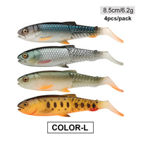 Fishing Lure Swimbait 65mm/85mm/105mm(4.2in)/120mm(4.8in) Freshwater/Saltwater 4pcs 3g/6.5cm 4pcs 6.2g/8.5cm 3pcs 11g/10.5cm 2pcs 18.4g/12cm