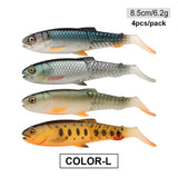 Fishing Lure Swimbait 65mm/85mm/105mm(4.2in)/120mm(4.8in) Freshwater/Saltwater 4pcs 3g/6.5cm 4pcs 6.2g/8.5cm 3pcs 11g/10.5cm 2pcs 18.4g/12cm