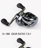 Fishing Reel 7.6:1/6.5:1 Gear Ratio Metal Spool Advanced Bait casting Magnetic Brake System