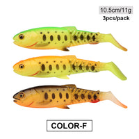 Fishing Lure Swimbait 65mm/85mm/105mm(4.2in)/120mm(4.8in) Freshwater/Saltwater 4pcs 3g/6.5cm 4pcs 6.2g/8.5cm 3pcs 11g/10.5cm 2pcs 18.4g/12cm