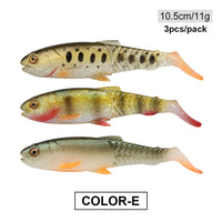 Fishing Lure Swimbait 65mm/85mm/105mm(4.2in)/120mm(4.8in) Freshwater/Saltwater 4pcs 3g/6.5cm 4pcs 6.2g/8.5cm 3pcs 11g/10.5cm 2pcs 18.4g/12cm