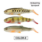 Fishing Lure Swimbait 65mm/85mm/105mm(4.2in)/120mm(4.8in) Freshwater/Saltwater 4pcs 3g/6.5cm 4pcs 6.2g/8.5cm 3pcs 11g/10.5cm 2pcs 18.4g/12cm