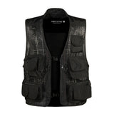 Vest Mesh Multi Pocket Male Sleeveless Jackets Gauze Green Camouflage