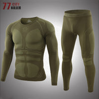 Thermal Underwear Sets Seamless Tight Outdoor Sports  Breathable Training Thermo Fleece Underwear Long Pant