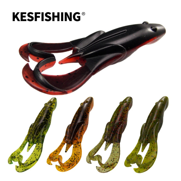 Fishing Lures 6pcs 3 inch Soft Silicone Baits Frog Noisy Flapper Attractant Smell